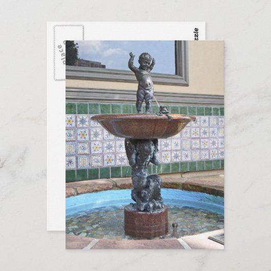Boy and Frog Fountain von Raffaello Romanelli Postkarte (Vorne/Hinten)