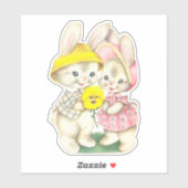 Boy and Girl Bunnies Sticker (Blatt)