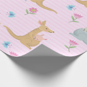 Boy and Girl Kangaroo Baby Geschenkpapier (Ecke)