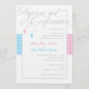 Boy and Girl Taufe & Bestätigung Einladung