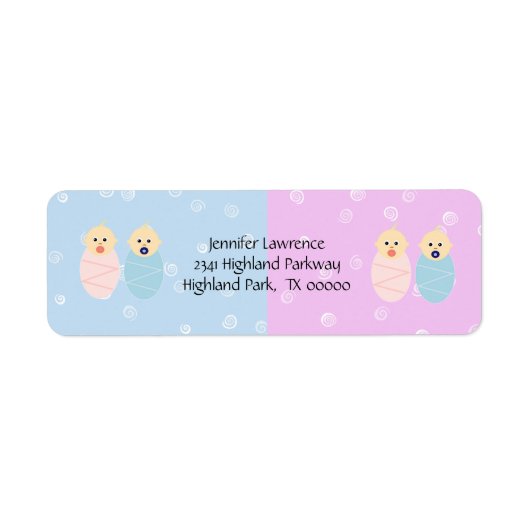 Boy and Girl Twins Address Labels (Vorne)