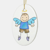 Boy Angel Keramik Ornament (Links)