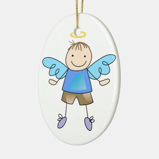 Boy Angel Keramik Ornament (Links)