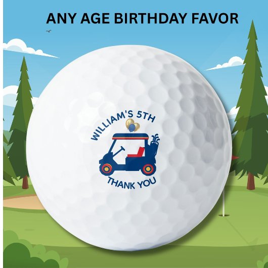 Boy Any Age Golf Theme Birthday Favor Golfball