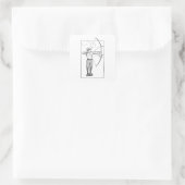 Boy Archer Illustration Quadratischer Aufkleber (Tasche)