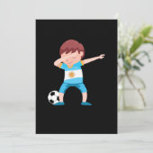 Boy Argentina Football Floss Soccer Player Gift Einladung (Stehend Vorderseite)