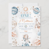 Boy Astronaut Foto Erster Ausflug rund um die Sonn Einladung (Vorderseite)