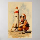Boy Astronaut Retro-Stil Poster (Vorne)