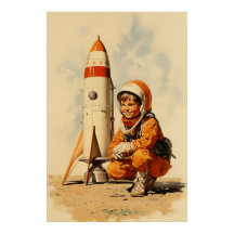Boy Astronaut Retro-Stil