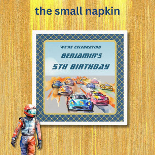 Boy Auto Racing Thema 5. Geburtstagsparty Serviette