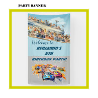 Boy Auto Racing Thema 5th Birthday Party Banner