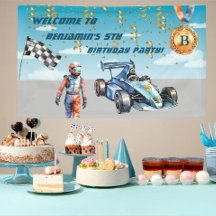 Boy Auto Racing Thema 5th Birthday Party Banner