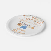 Boy Autumn Clothes Pumpkin Fall Baby Showdusche Pappteller (Schrägansicht)