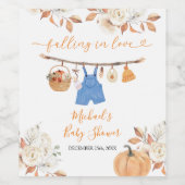 Boy Autumn Clothes Pumpkin Fall Baby Showdusche Weinetikett (Einzelnes Label)