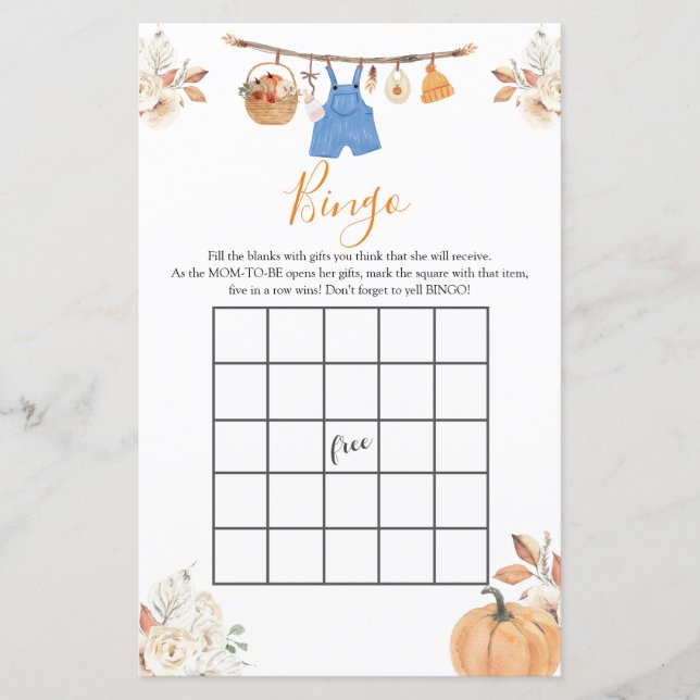 Boy Autumn Kleithes Pumpkin Fall Baby Showdusche B (Vorderseite)