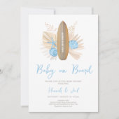 Boy Baby an Bord Blue Baby Dusche Einladung (Vorderseite)