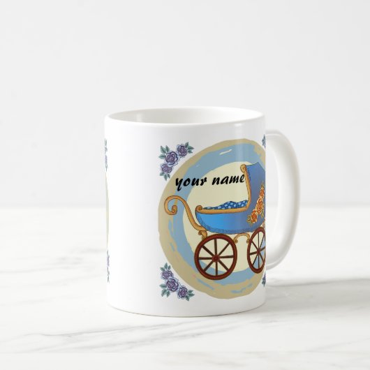 Boy Baby Buggy Kaffeetasse (VorderseiteRechts)
