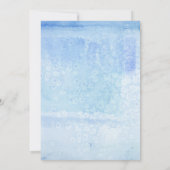 Boy Baby Dusche Blue White Roses Watercolor Wreath Einladung (Rückseite)