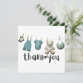 Boy Baby Dusche Danke Teddy Bear (Stehend Vorderseite)