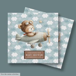 Boy Baby Dusche Gästebuch Niedlich Teddy Bear Pilo