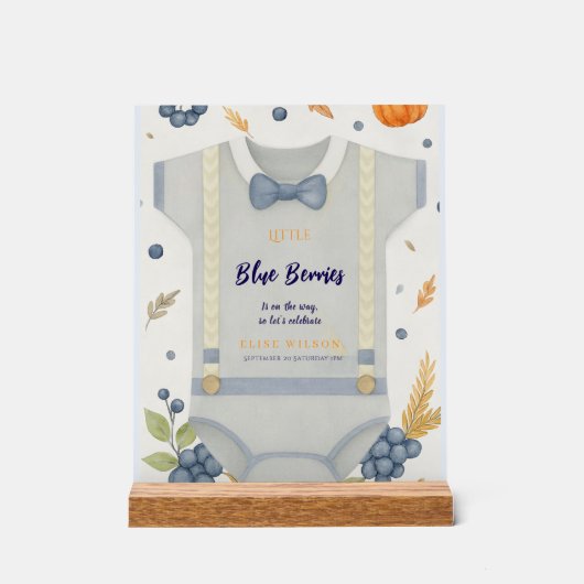 Boy Baby Dusche Herbstkrampf Bodysuit invita Acrylschild (Vorderseite)