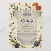 Boy Baby Dusche Herbstkrampf Bodysuit invita Einladung (Vorne/Hinten)