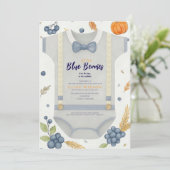 Boy Baby Dusche Herbstkrampf Bodysuit invita Einladung (Stehend Vorderseite)