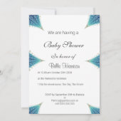 Boy Baby Dusche Party Blau weiße Einladung (Rückseite)