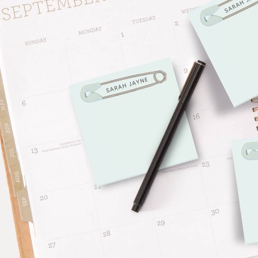 Boy Baby Dusche Simple Blue Diaper Button Post-it Klebezettel