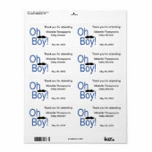 Boy Baby Dusche Wasser Flasche und Gefallen (Vorne)