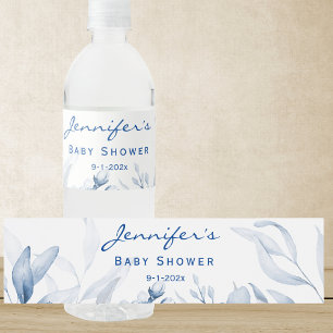 Boy Baby Dusche Wasserfarbe Stillleben Florals Wasserflaschenetikett