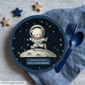 Boy Baby Duschplatte mit Space Teddy Bear Pappteller