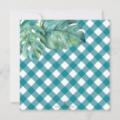 Boy Baby Duwer Einladungen Tropical Watercolor (Rückseite)