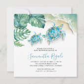 Boy Baby Duwer Einladungen Tropical Watercolor (Vorderseite)