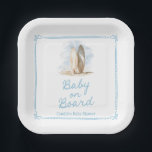 Boy Baby on Board Beach Baby Dusche Pappteller<br><div class="desc">"Baby an Bord" Surf-themed Summer baby Dusche Papier Teller. Dieses skurrile und stilvolle Design eignet sich perfekt für einen Strandsommer voller Liebe und Freude. Die weiche Farbpalette und die spielerische Typografie verleihen Ihrem besondere Anlass eine einladende Atmosphäre. Passende Artikel in unserem Shop Cava Party Design.</div>