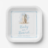 Boy Baby on Board Beach Baby Dusche Pappteller (Vorderseite)