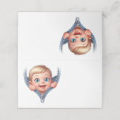 Boy Baby Peeking out Baby Dusche Platzkarte (Außenseite Aufgefaltet)