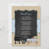 Boy Baby Q danke dir ein Gedicht / GRILLEN Babydus Einladung (Vorderseite)