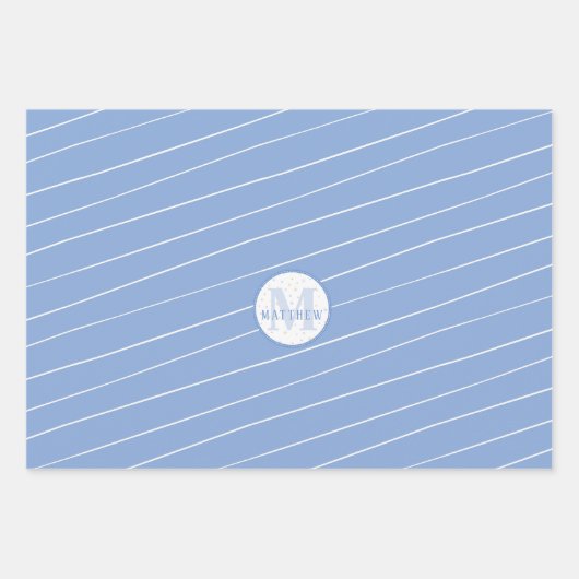 Boy Baby Shooter Personalisiert Monogram Footprint Geschenkpapier Set (Vorderseite 3)