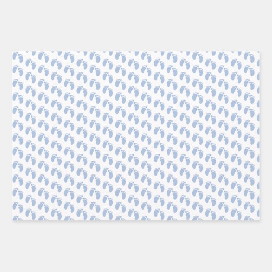 Boy Baby Shooter Personalisiert Monogram Footprint Geschenkpapier Set (Vorderseite 2)