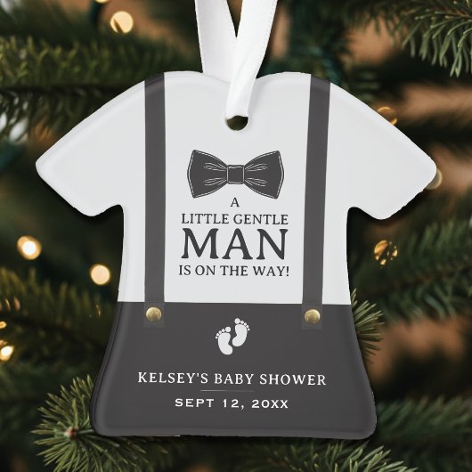 Boy Baby Shower A Little Gentleman Suspenders Ornament