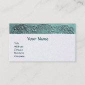 BOY BABY SHOWER ANTIQUE BLUE FLORAL MONOGRAM VISITENKARTE (Vorderseite)