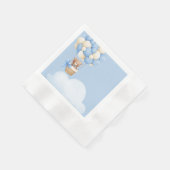 Boy Baby Shower Bear Balloon Napkins Serviette (Ecke)