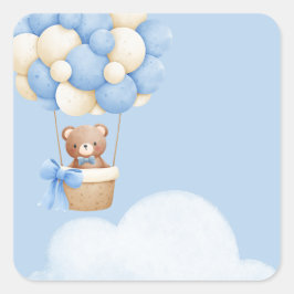 Boy Baby Shower Bear Balloon Stickers