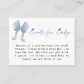 Boy Baby Shower Blue Bow Books for Baby Begleitkarte (Vorderseite)