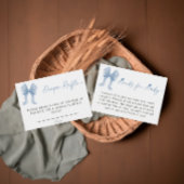Boy Baby Shower Blue Bow Books for Baby Begleitkarte