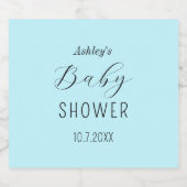 Boy Baby Shower Blue Elegant Bierflaschenetikett (Einzelnes Label)