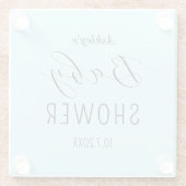 Boy Baby Shower Blue Minimalistisch Untersetzer (Rückseite)