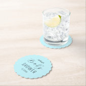 Boy Baby Shower Blue Minimalistisch Untersetzer (Vor Ort)
