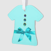 BOY BABY SHOWER Blue Ribbon Tshirt Ornament (Vorderseite)